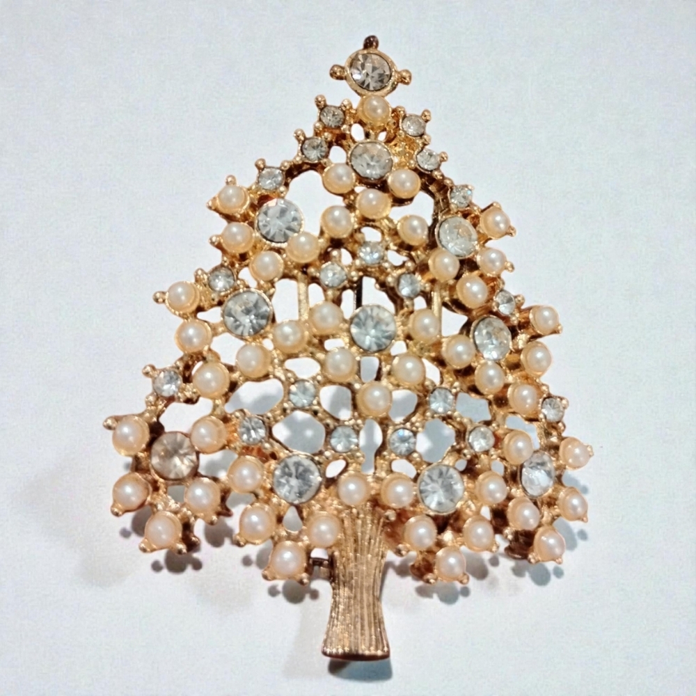 Vintage Eisenberg Ice Signed Christmas Tree Brooch – High-End Designer